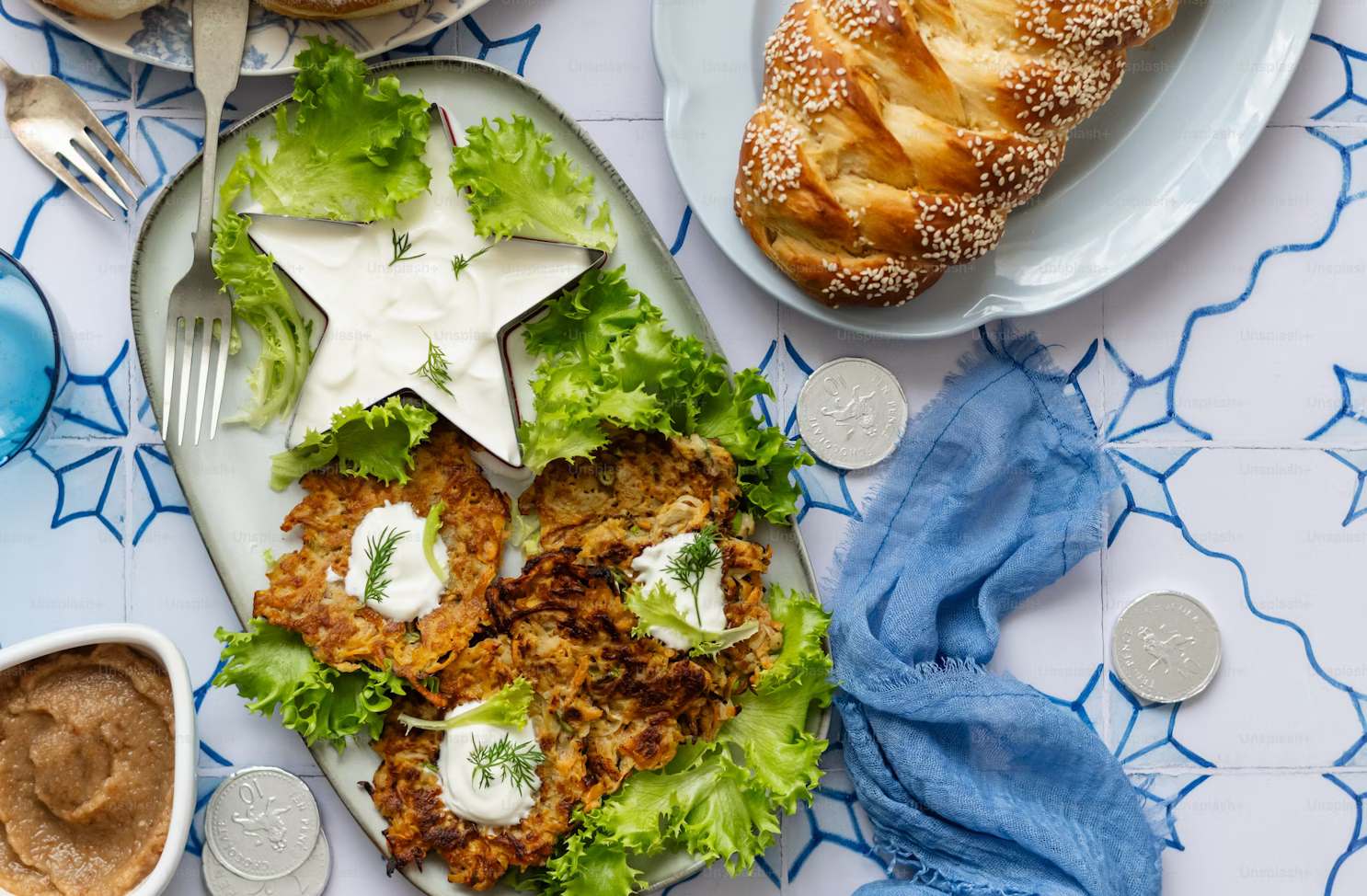 A plate of food with a star on it