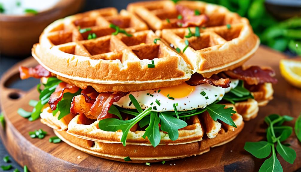 delicious waffle breakfast sandwich