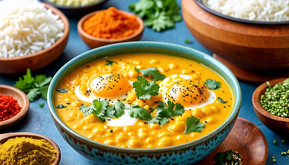 spiced lentils with eggs