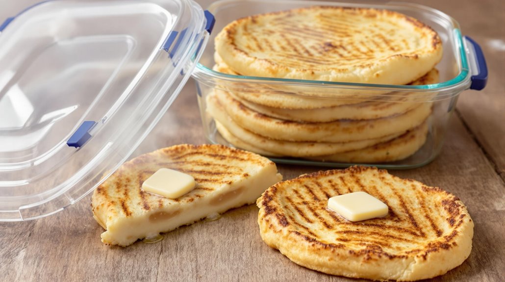 preserve and reheat arepas effectively