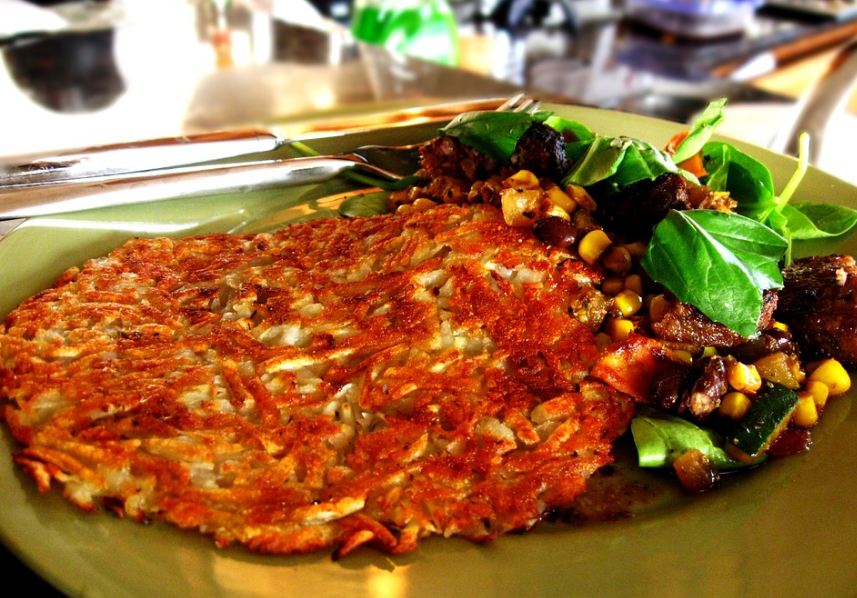 fried hash browns on a plate