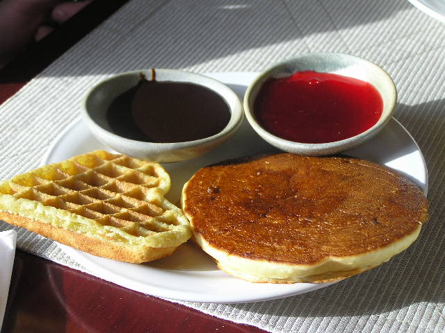 Pancake and waffle