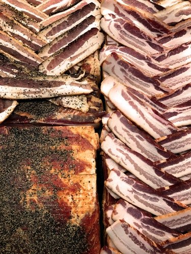 Beautifully arranged bacon