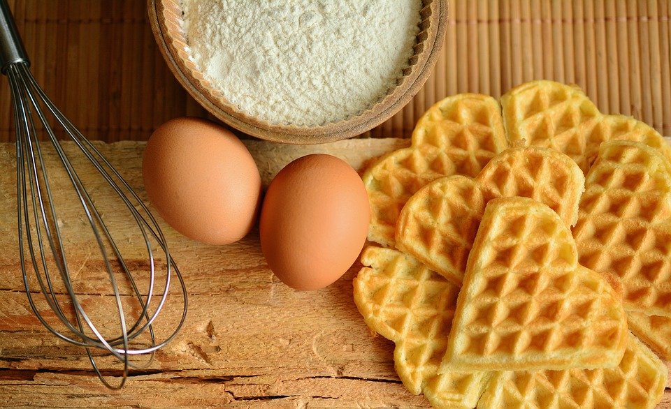 eggs and waffles