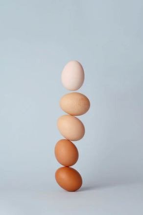 eggs piled up on each other