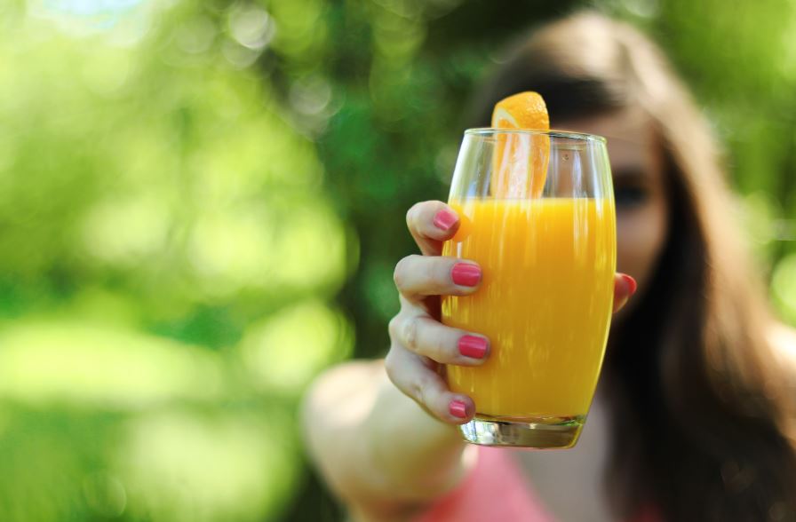 a glass of fresh orange juice